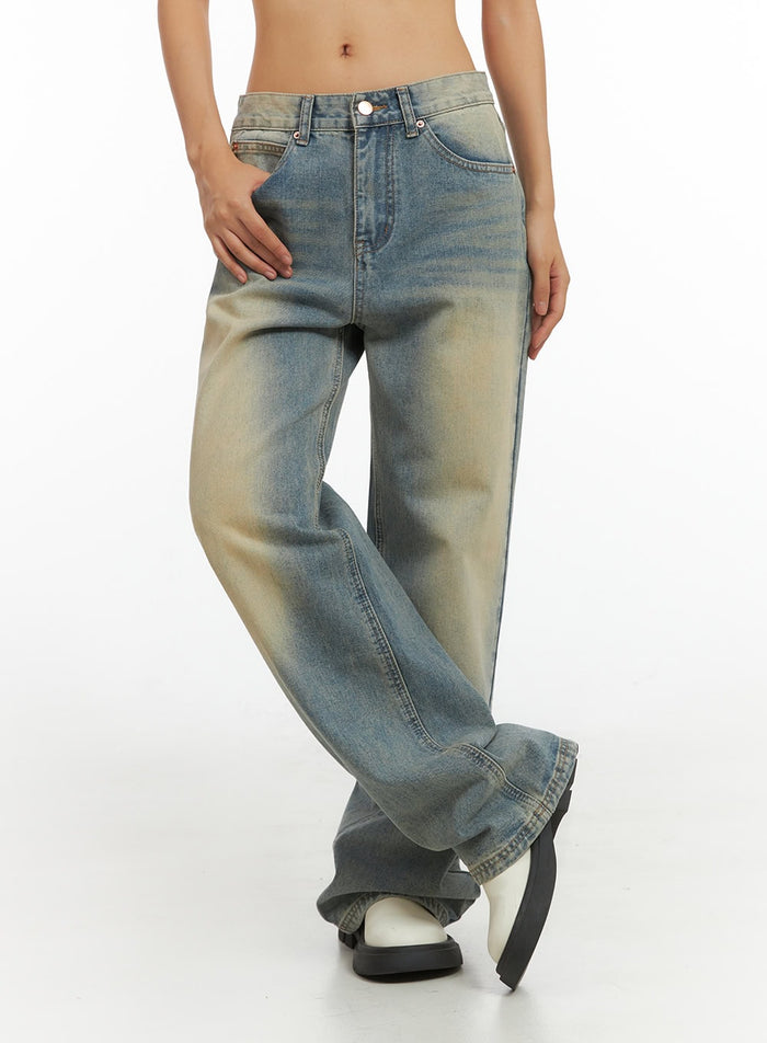 celia-washed-wide-fit-jeans-is402 / Blue