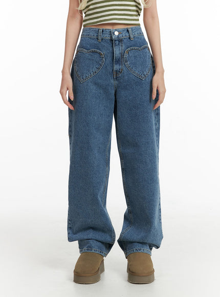 heart-pocket-baggy-jeans-if408 / Blue