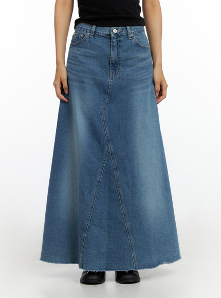 maxi-flare-denim-skirt-il419 / Blue