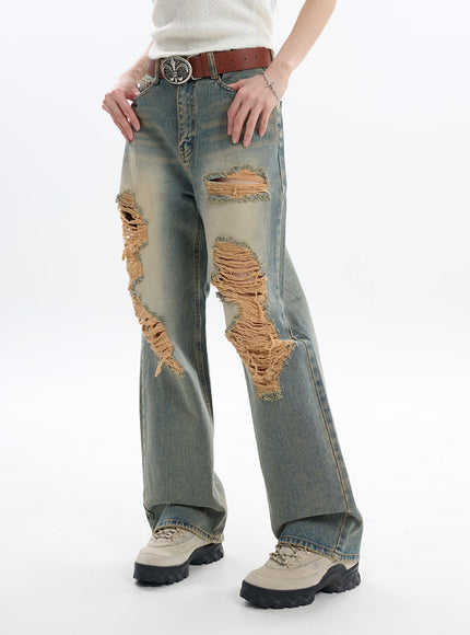 vintage-ripped-baggy-jeans-if413 / Blue