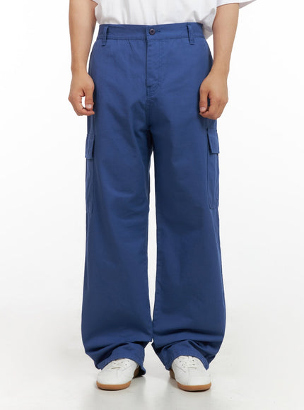 mens-loose-fit-cargo-pants-ig409 / Blue