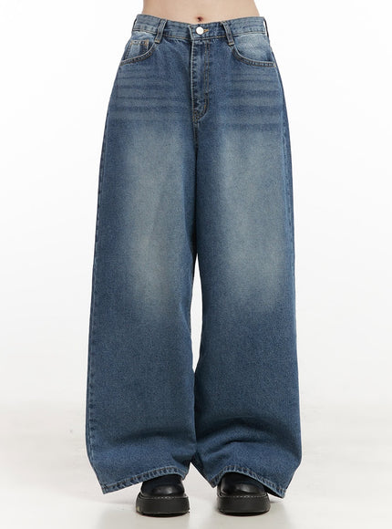 alyssa-washed-wide-fit-jeans-ij527 / Blue