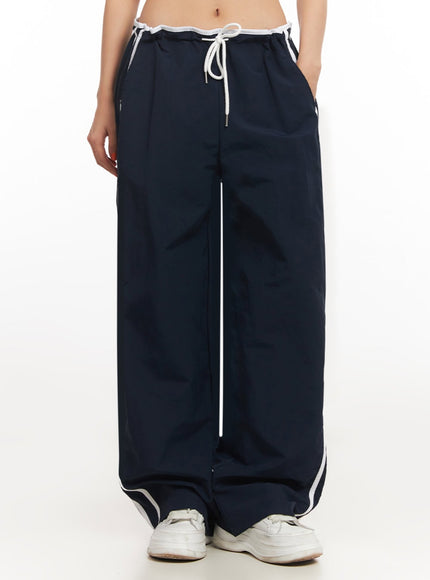 striped-nylon-track-pants-ia507 / Dark blue