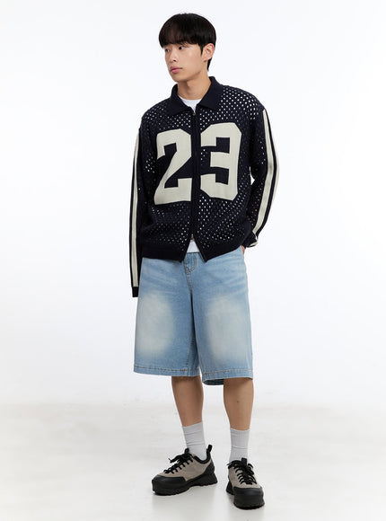 men-s-summer-zip-up-sweater-iy530 / Dark blue