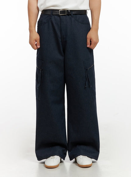 mens-cargo-denim-jeans-dark-blue-ig409 / Dark blue