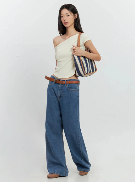 crochet-knit-shoulder-bag-is516 / Dark blue