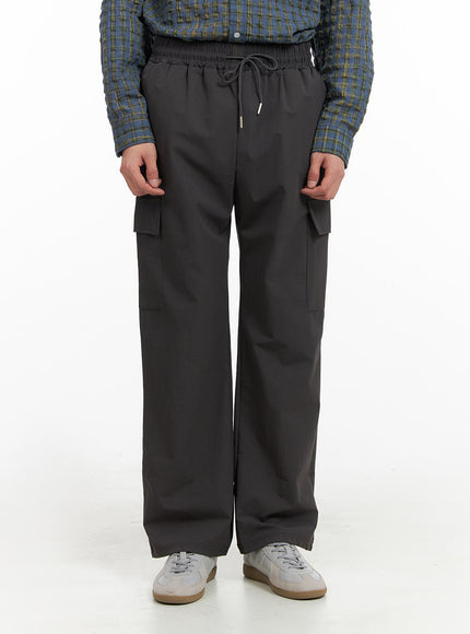 mens-stretchy-cargo-pants-ia402 / Dark gray