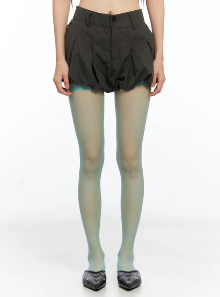 balloon-pleated-skirt-shorts-co516 / Dark gray