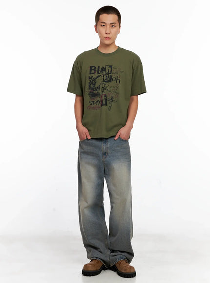 mens-casual-graphic-tee-ig511 / Dark green