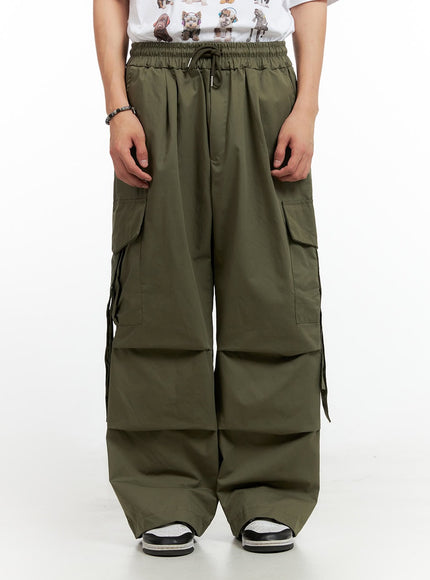 mens-cargo-chic-wide-leg-pants-dark-green-ig402 / Dark green