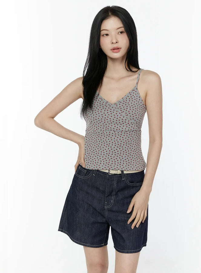 polka-dot-sleeveless-top-iu505 / Gray