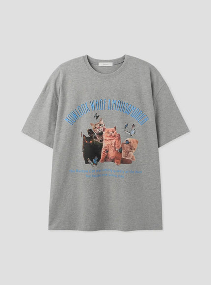 kitty-graphic-tee-iu526 / Gray