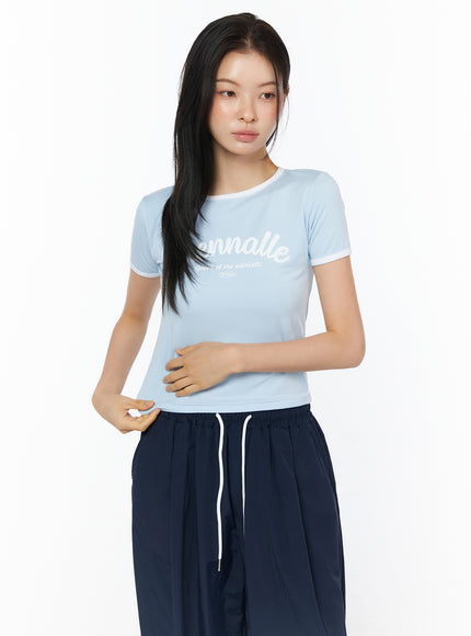 graphic-ringer-crop-tee-iu519 / Light blue