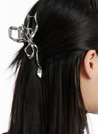 ribbon-hair-clip-if421 / Light gray