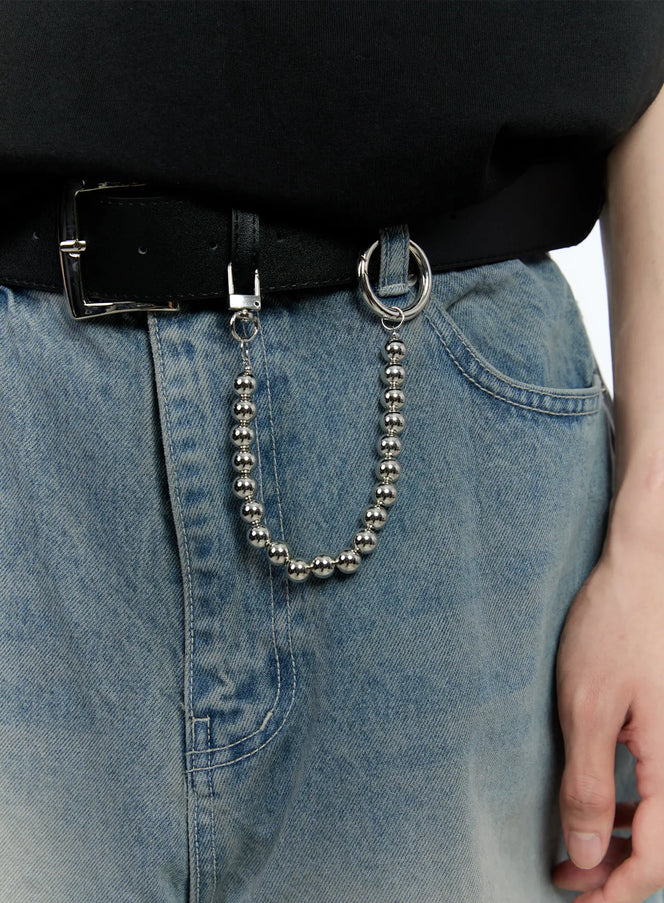 Men's Hip Chain Accessory IG501 in Silver, size One Size