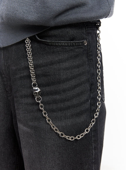 men-s-skull-chain-iu503 / Silver