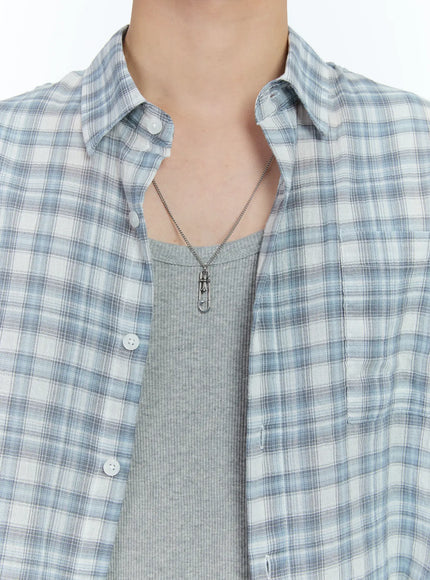 mens-pin-pendant-necklace-ig501 / Silver