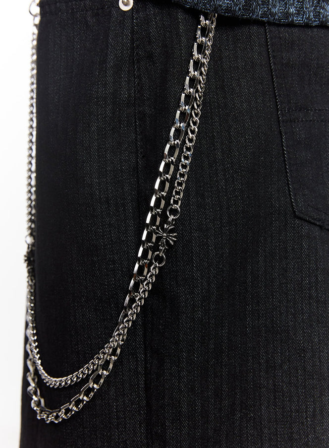 mens-beaded-layered-necklace-iu512 / Silver