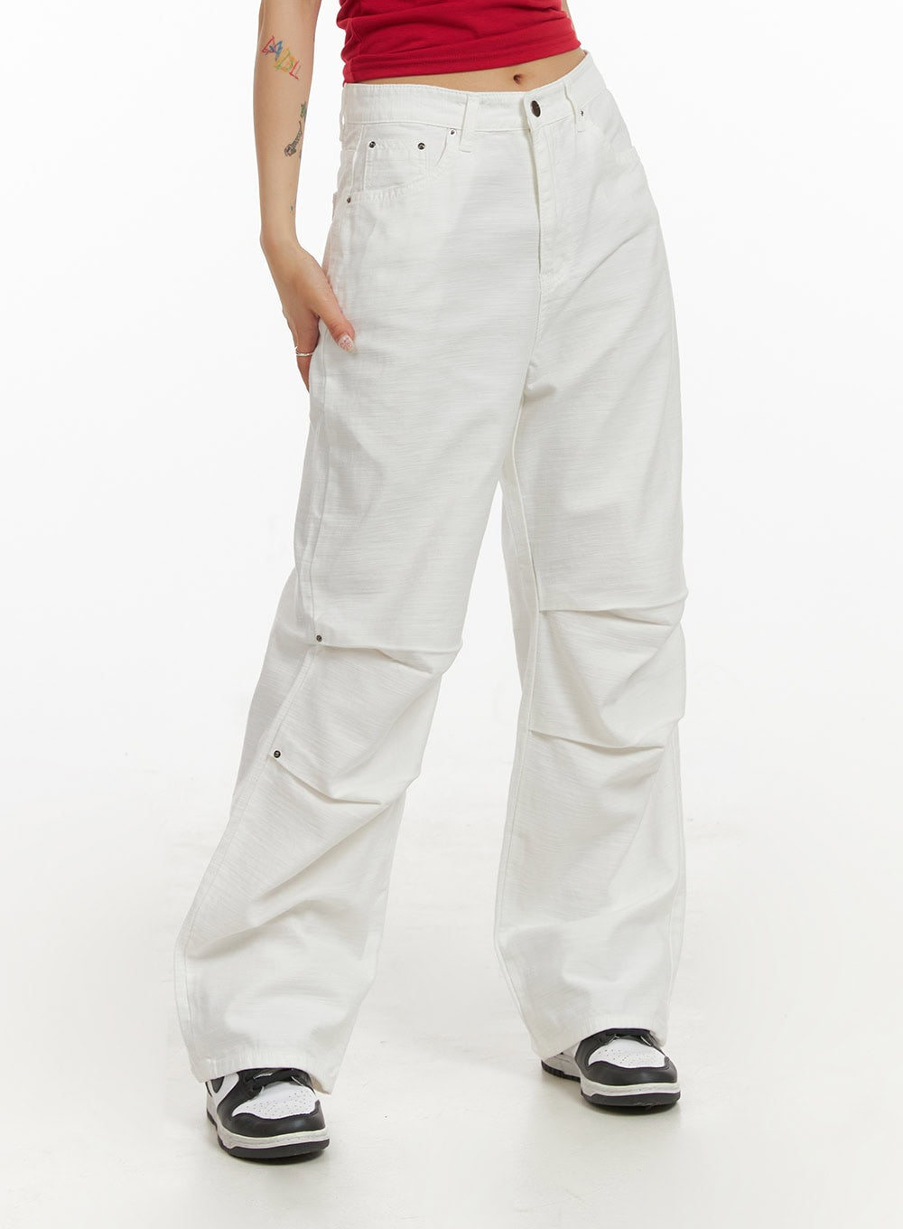 Pintuck Straight Leg Trouser - Black
