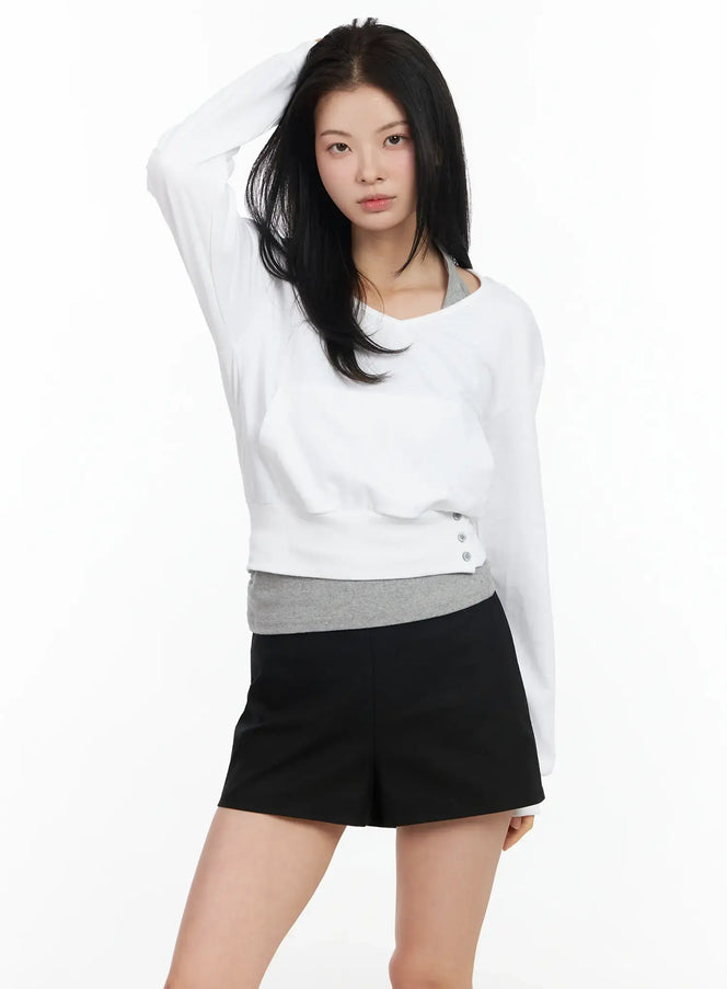 layered-halter-neck-set-im524 / White