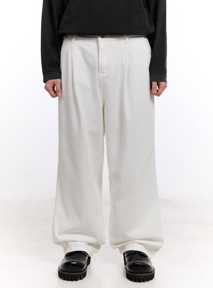 mens-stitched-pintuck-cotton-pants-im512 / White