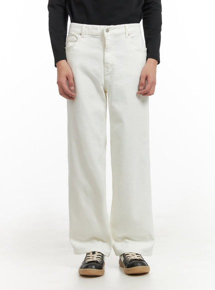 mens-basic-cotton-pants-white-iy402 / White