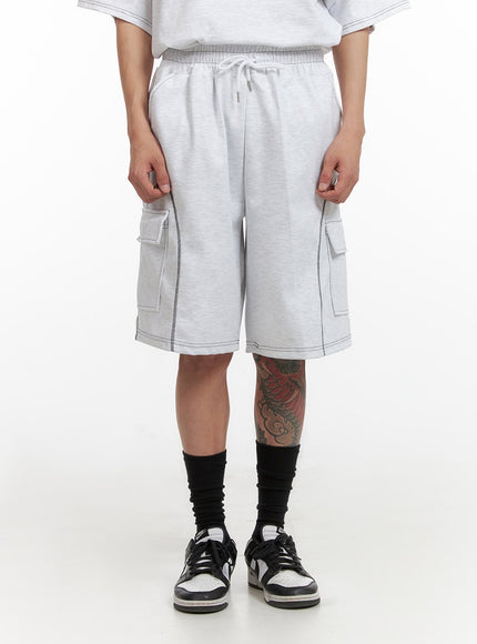 mens-stitched-sweat-shorts-il403 / White