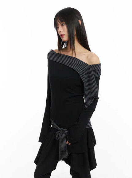 off-shoulder-two-tone-mini-dress-cd522