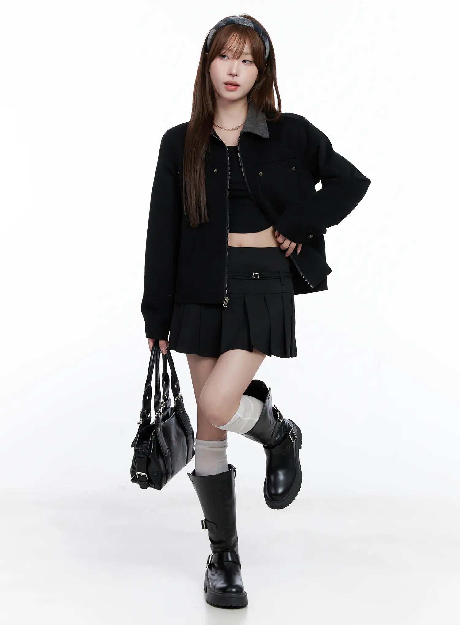 pleated-mini-skirt-with-belt-detail-cg529