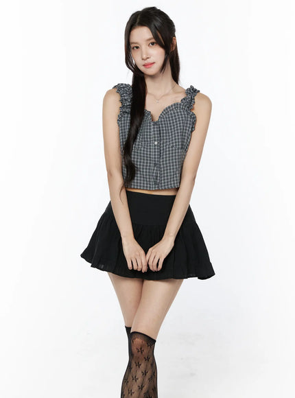 frill-detail-checkered-sleeveless-crop-top-cu522