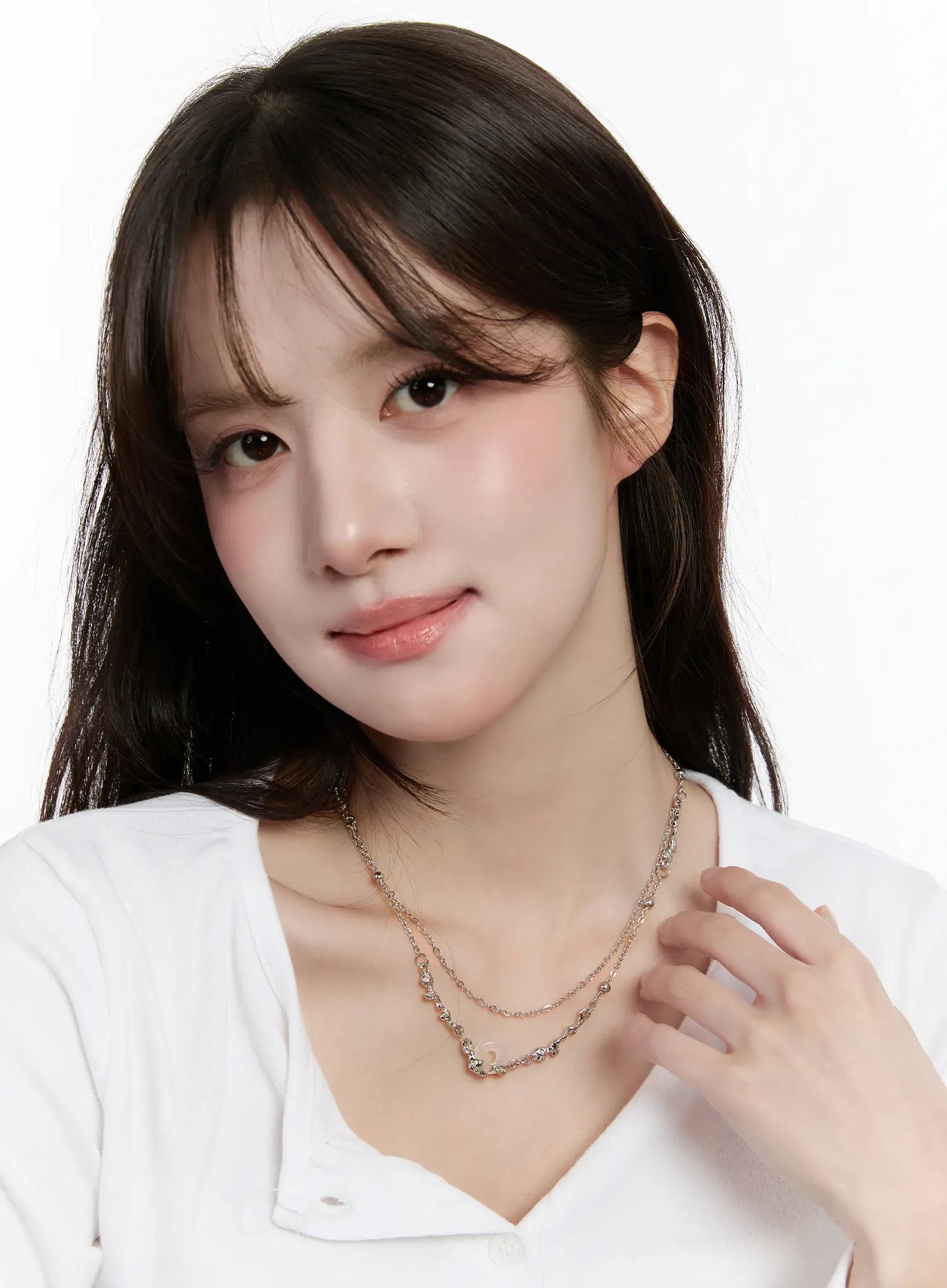 double-chain-necklace-with-stone-pendant-cm505