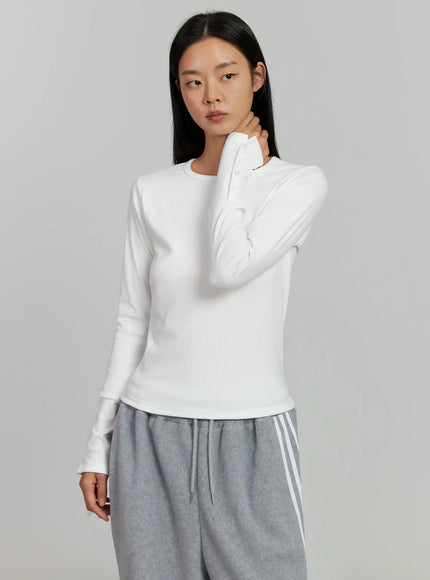 button-sleeve-ribbed-top-ij505