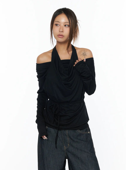 layered-long-sleeve-halter-top-ca516