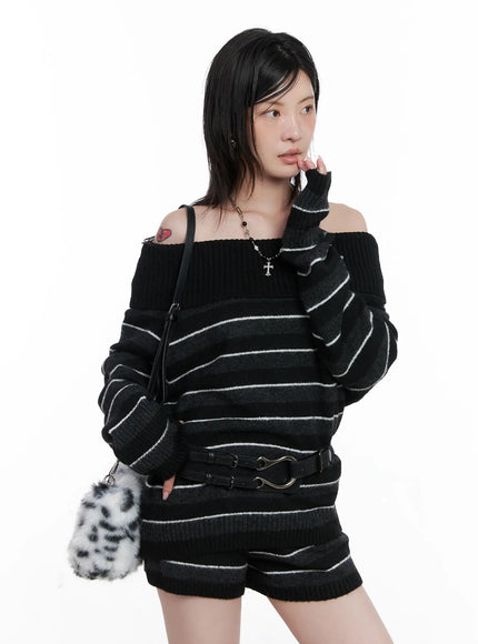 striped-off-shoulder-sweater-and-shorts-set-cs529