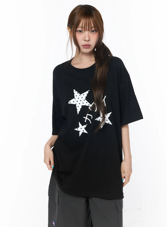 star-print-oversized-tee-cy529