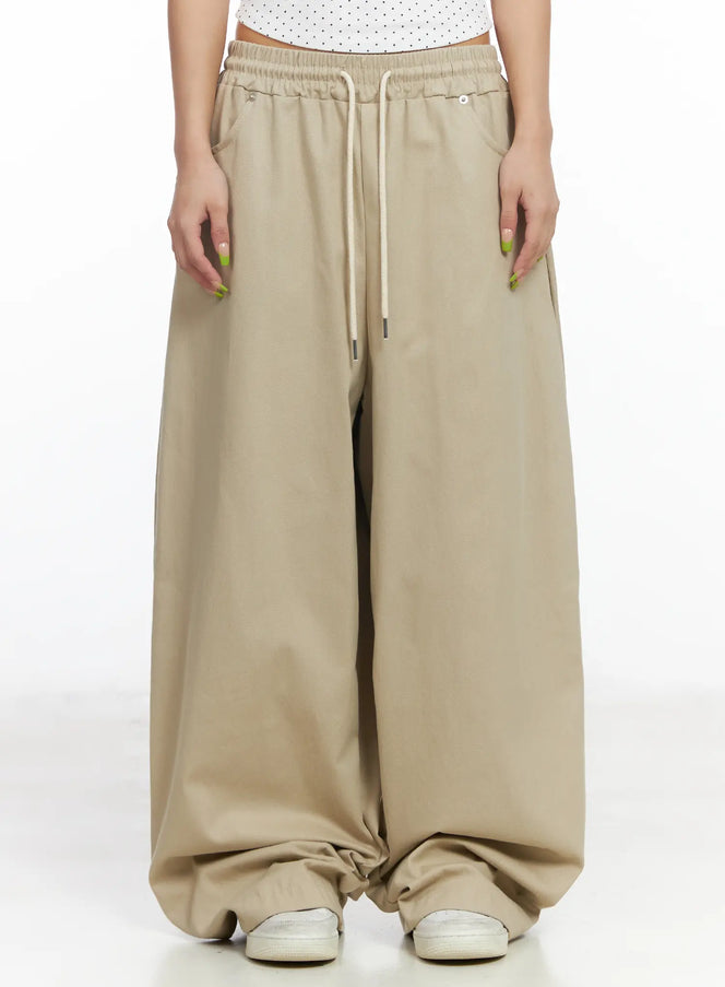 wide-leg-loose-fit-pants-cf513 / Beige