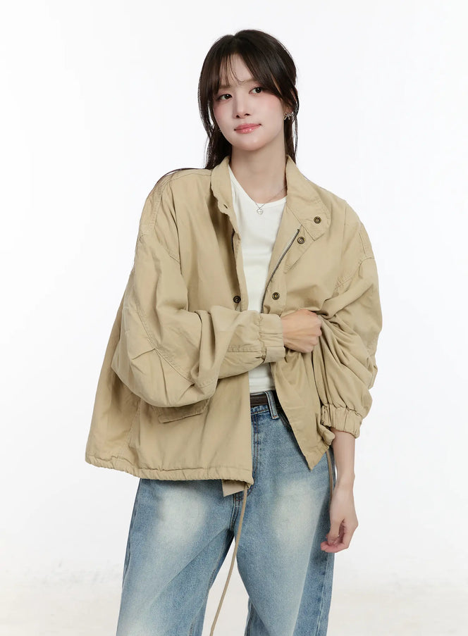 military-style-oversized-jacket-cm505 / Beige