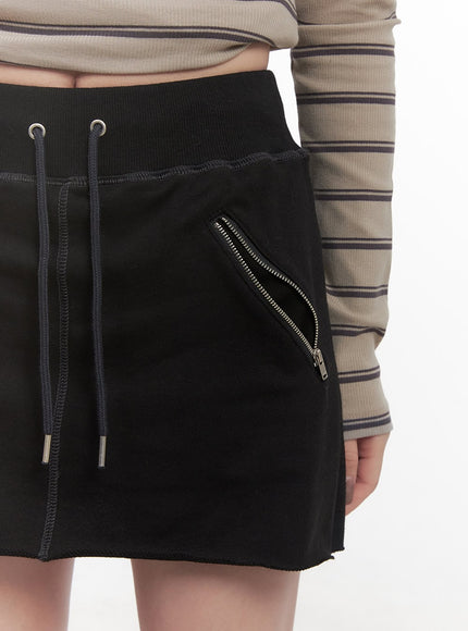 zipper-pocket-comfy-mini-skirt-cj517