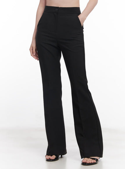 slim-fit-flared-trousers-cy519 / Black