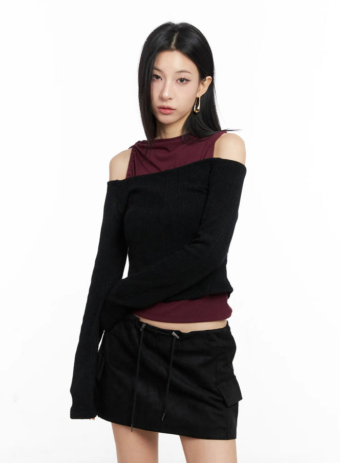 off-shoulder-crop-top-cc1109 / Black