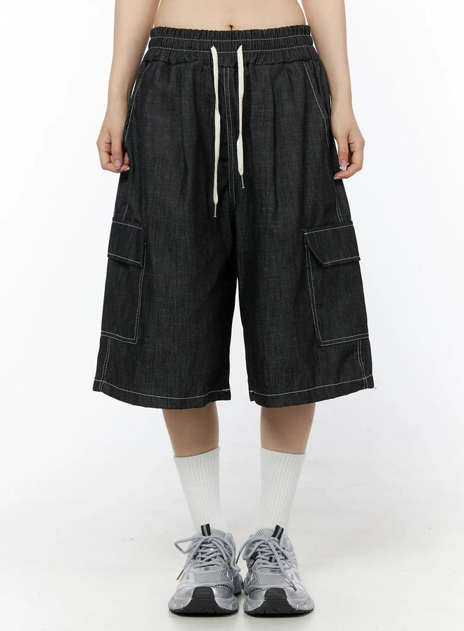 hart-cargo-bermuda-jeans-iu515 / Black