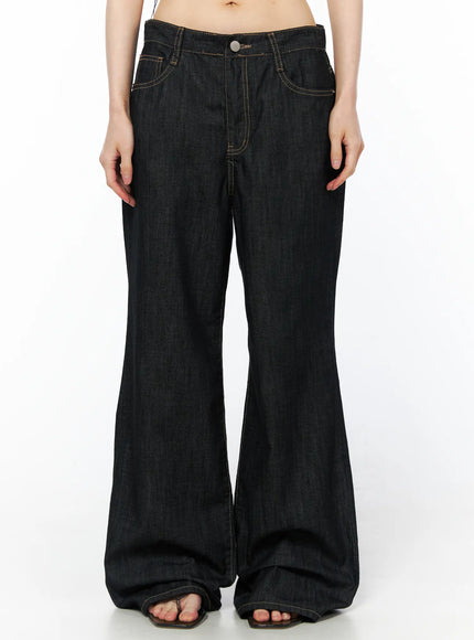 pat-non-fade-wide-leg-jeans-cu511 / Black