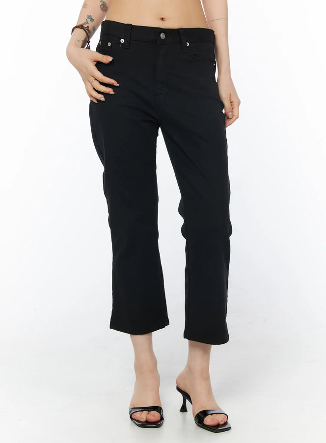 black-ankle-pants-cy527 / Black