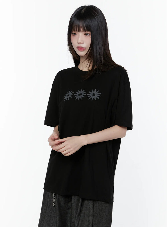 oversized-graphic-tee-cu505 / Black