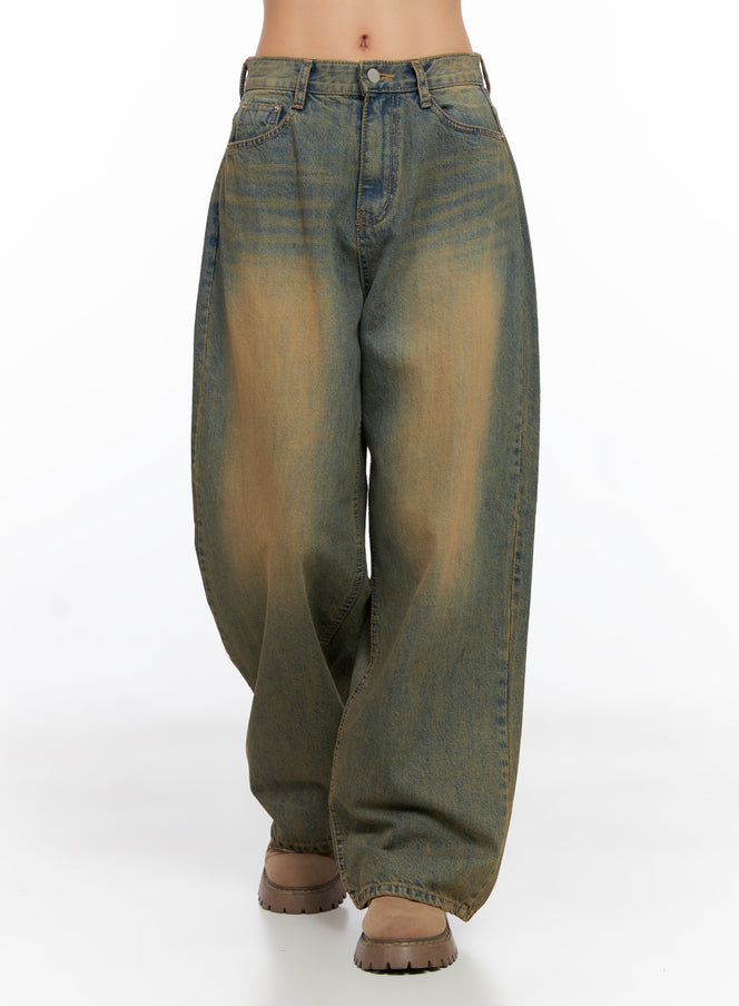 miley-washed-balloon-baggy-jeans-co515 / Blue