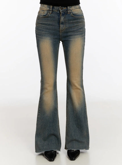 joelee-vintage-washed-flare-jeans-cn527 / Blue