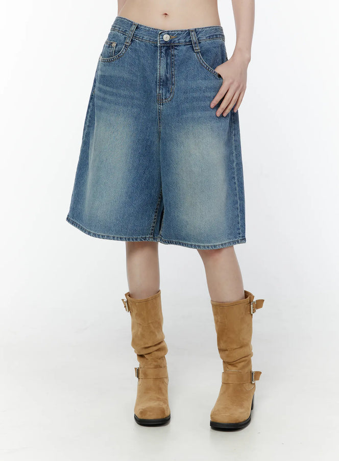 classic-washed-jorts-cu505 / Blue