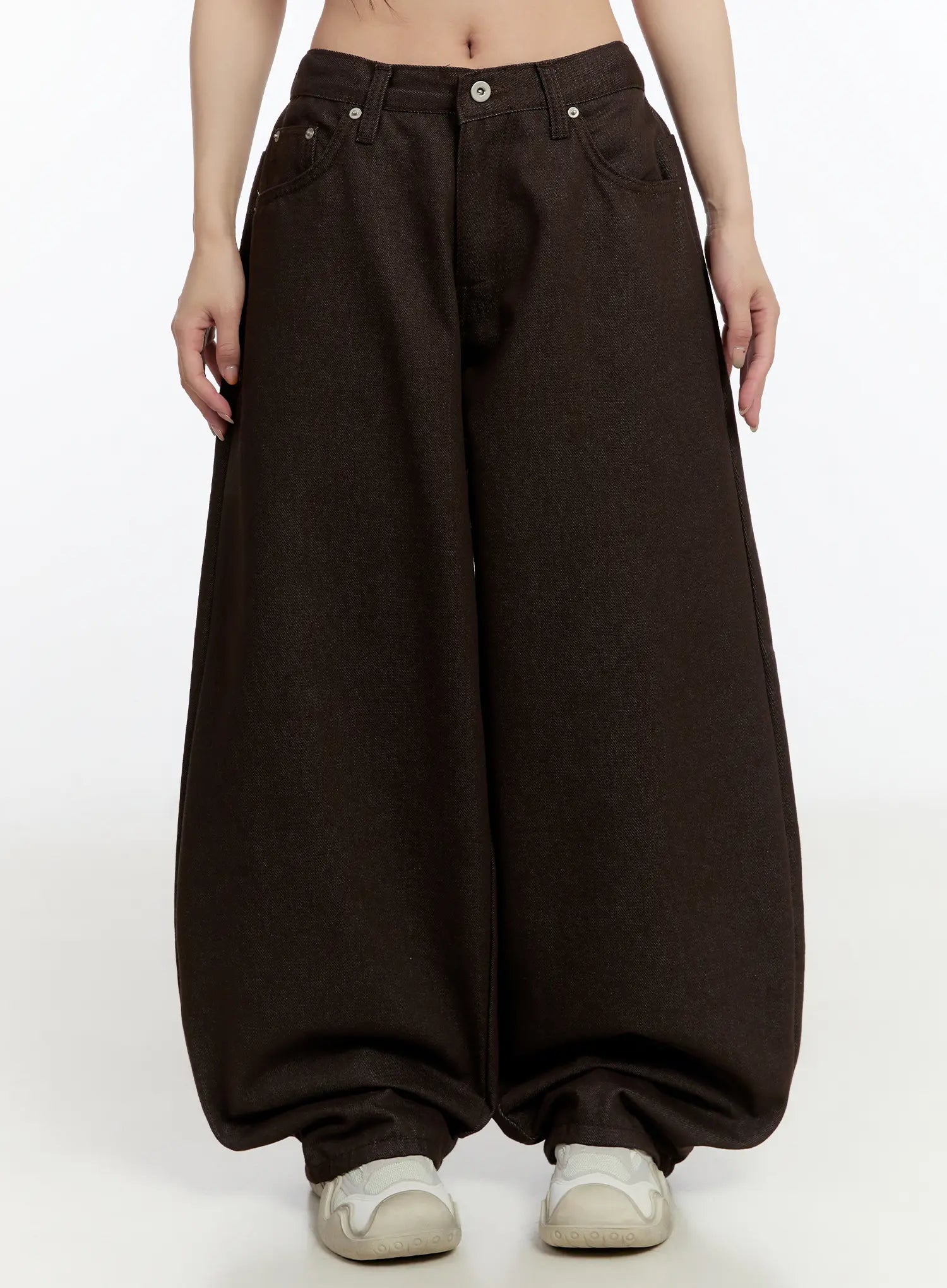 Emely Wide Leg Jeans CN524 in Brown, size L