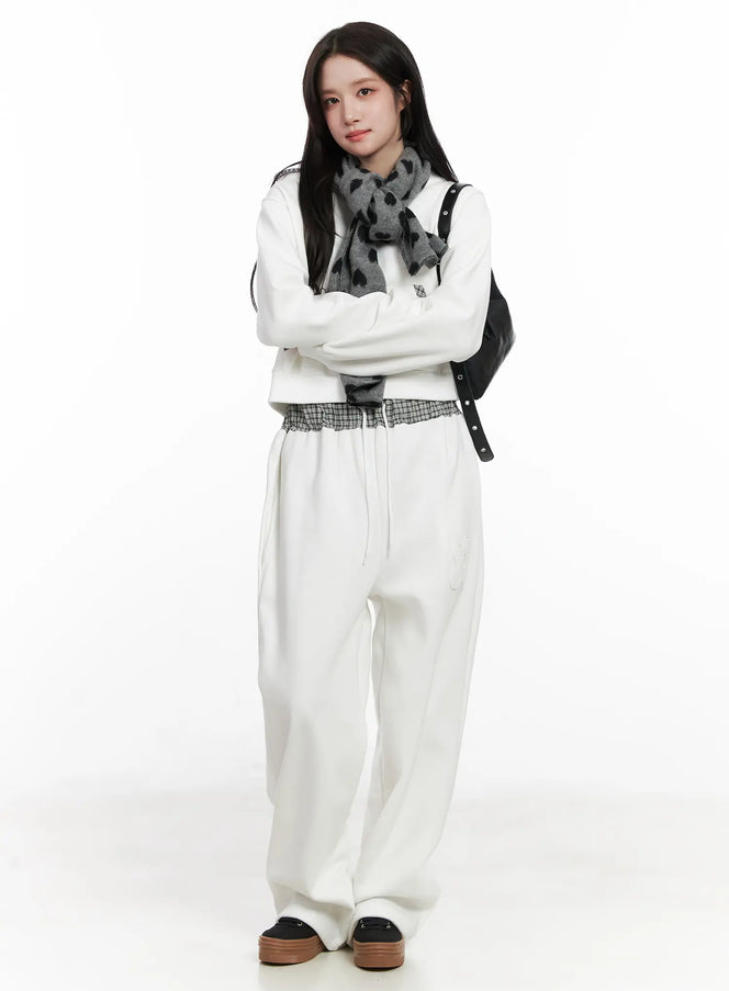 plaid-trim-sweatpants-cn527