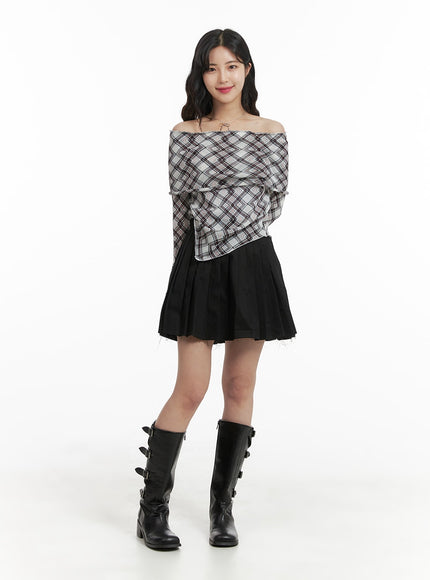 checked-off-shoulder-top-om422